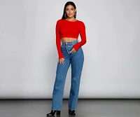 Go With It Ribbed Knit Crop Top