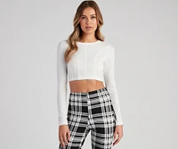 Trendy Basic Ribbed Knit Crop Top