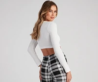 Trendy Basic Ribbed Knit Crop Top
