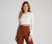 Keeping Knit Casual Crop Top