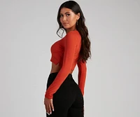 Keeping Knit Casual Crop Top