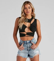 Edgy Love Cutout Crop Top