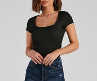 Simple Staple Ribbed Knit Top