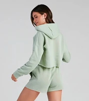 Basic Cropped Fleece Hoodie