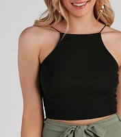 Cute Essential Cropped Halter Top