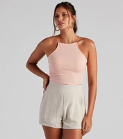 Cute Essential Cropped Halter Top