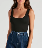 Staple Piece Scoop Neck Bodysuit