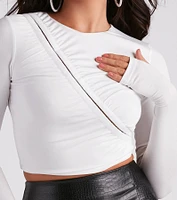 Hooked On You Long Sleeve Crop Top