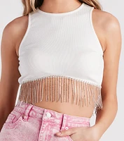 Fringe Benefits High Neck Crop Top