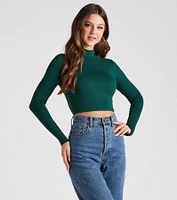 Hit The Basics Mock Neck Crop Top