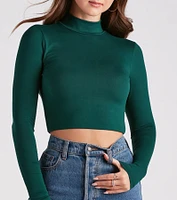 Hit The Basics Mock Neck Crop Top