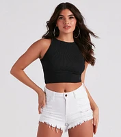 Hit Up The Basic Sleeveless Crop Top