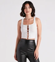 Make It Pop Rhinestone Safety Pin Tank Top