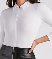Casual Trendsetter Henley Bodysuit