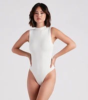 Smooth Silhouette Mock Neck Bodysuit