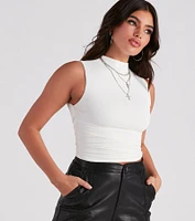 Smooth Silhouette Mock Neck Top