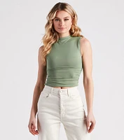Smooth Silhouette Mock Neck Top