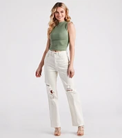 Smooth Silhouette Mock Neck Top