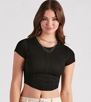 All The Details Rib Knit Crop Top