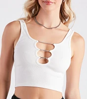 Basics That Shine Rhinestone Crop Tank Top