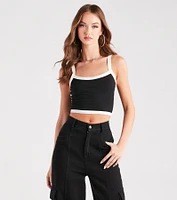 Retro Street Style Tank Crop Top