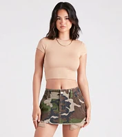 Casual Must-Have Crew Neck Crop Top