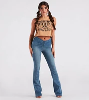 Hit The Rodeo Lace-Up Graphic Tank Top