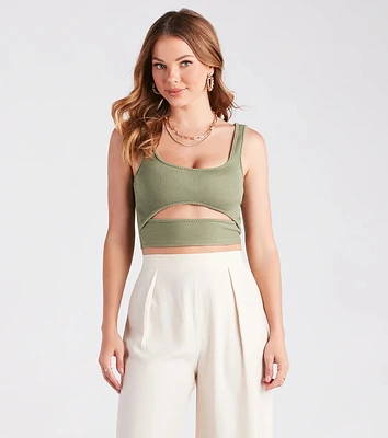 Cut To The Chase Cutout Tank Crop Top