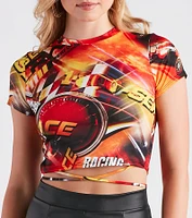 Race To The Finish Graphic Crop Top