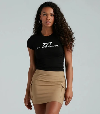 My Lucky Girl Era 777 Graphic Crop Tee