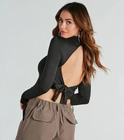 Let's Keep It Cute Open Back Crop Top
