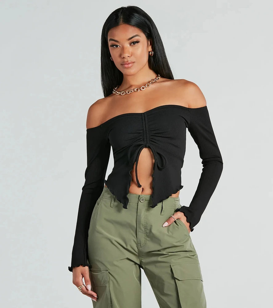 Day To Off-The-Shoulder Crop Top