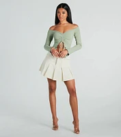 Day To Off-The-Shoulder Crop Top