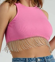 Fringe Benefits High Neck Crop Top