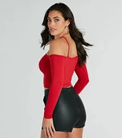 Trendy Perfection Halter Off-The-Shoulder Top