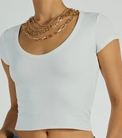 So Good Basic Scoop Neck Crop Tee