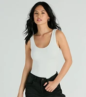 Smooth Silhouette Sleeveless Scoop Neck Bodysuit
