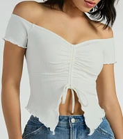 Heat Wave Off-The-Shoulder Crop Top