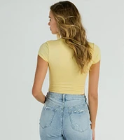 Casual Must-Have Crew Neck Crop Top