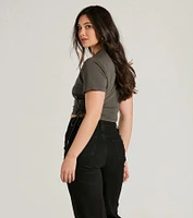Wild West Lace-Up Crop Graphic Tee