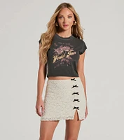 Wild At Heart Rose Crop Graphic Tee
