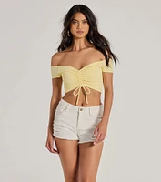 Sweet One Off-The-Shoulder Crop Top