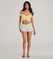 Sweet One Off-The-Shoulder Crop Top