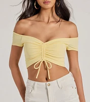 Sweet One Off-The-Shoulder Crop Top