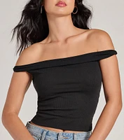 Nothing Sweeter Off-The-Shoulder Crop Top