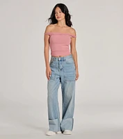 Nothing Sweeter Off-The-Shoulder Crop Top