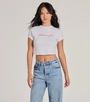 Drinks On You Cropped Graphic Tee