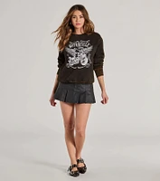Trendy Edge Oversized Fleece Screen Sweatshirt