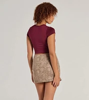 Casual Must-Have Crew Neck Crop Top