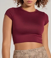 Casual Must-Have Crew Neck Crop Top